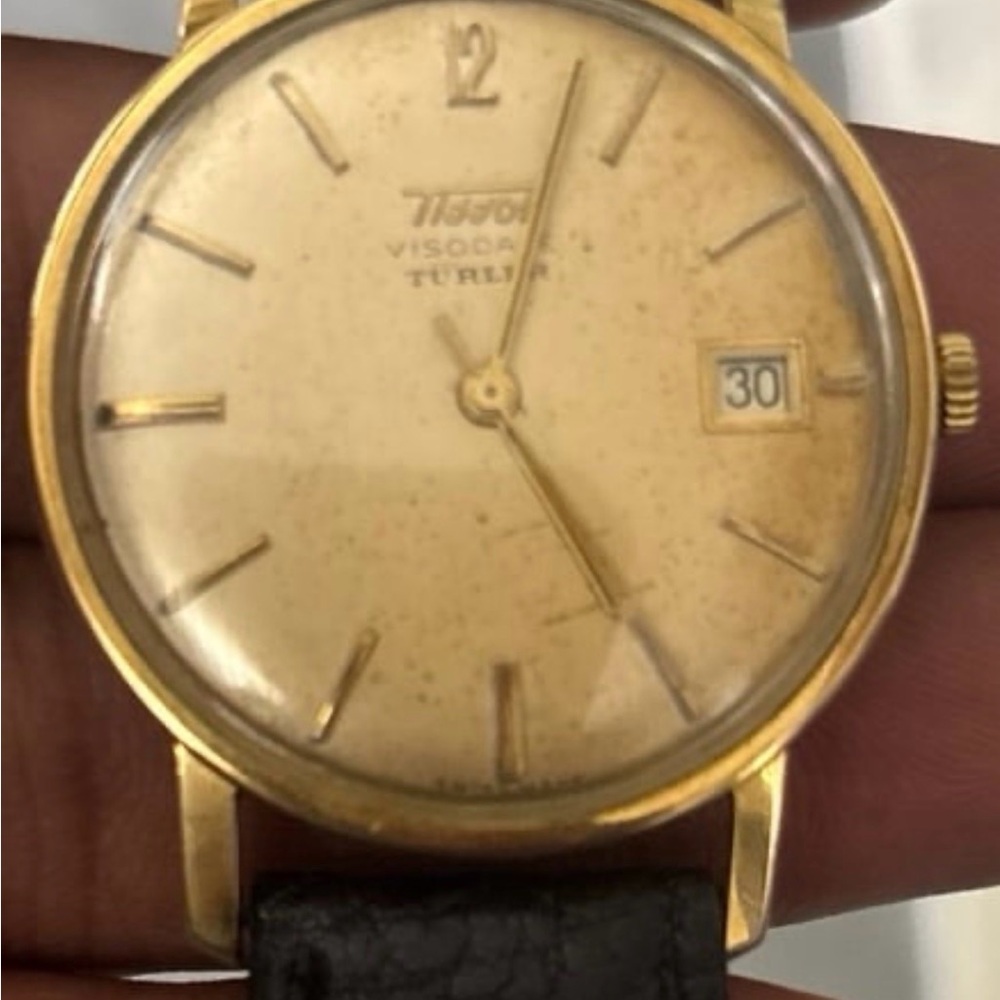 l Rare1960s 9ct Tissot Visodate By Turler High End Swiss